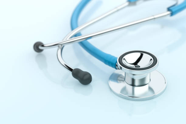 Stetoskop Kesehatan Latar Belakang Biru Medis