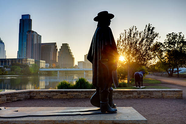 Stevie Ray Vaughan statue stock photo