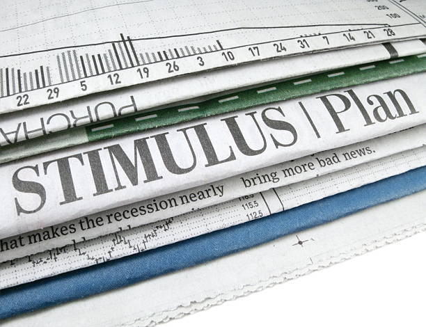 Stimulus Plan Newspaper headline Stimulus Plan economic stimulus stock pictures, royalty-free photos & images