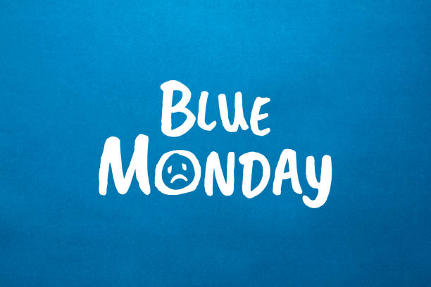 стоковое изображение синего текста понедельника - blue monday стоковые фото и изображения