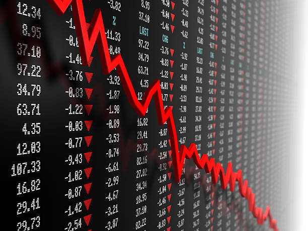 Stock market data with downtrend vector stock photo
