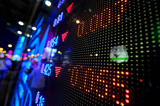 stock market price display stock photo