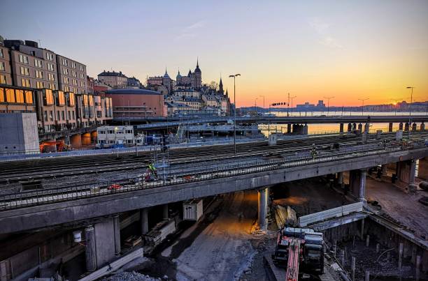 stockholms konstruktion - byggarbetsplats sverige bildbanksfoton och bilder