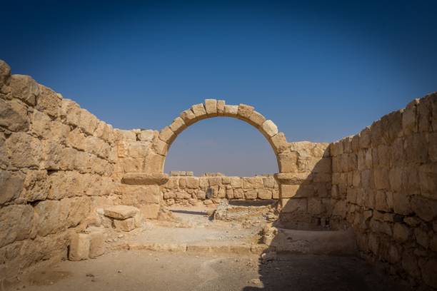 stone arch Qasr al Hallabat desert castle ruins mafraq stock pictures, royalty-free photos & images