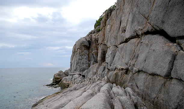 Stone cliff stock photo