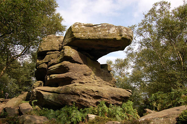 Stone formation at Brimham Rocks  brimham rocks stock pictures, royalty-free photos & images