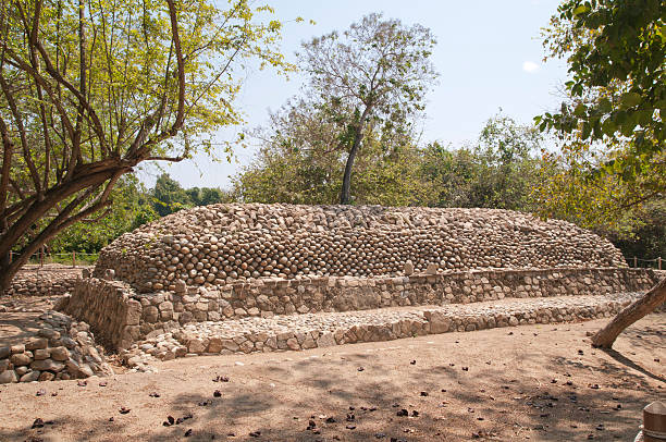 Stone Structure in Copalita Excavation, Huatulco, Mexico stock photo
