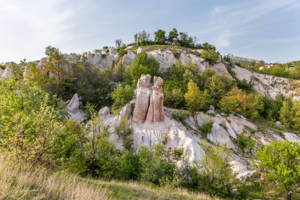 Stone wedding rock phenomenon in Bulgaria stock photo