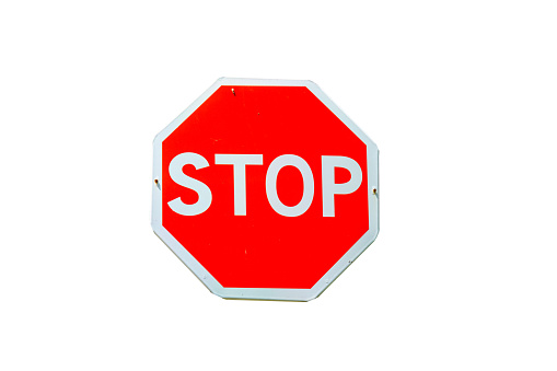 Stop sign isolated on a white background