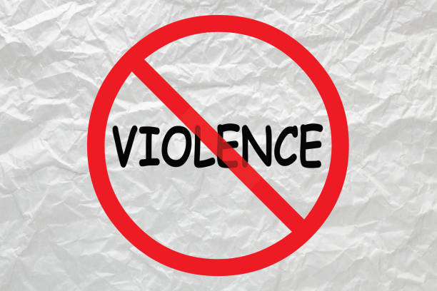 Stop Violence Signs stock photo