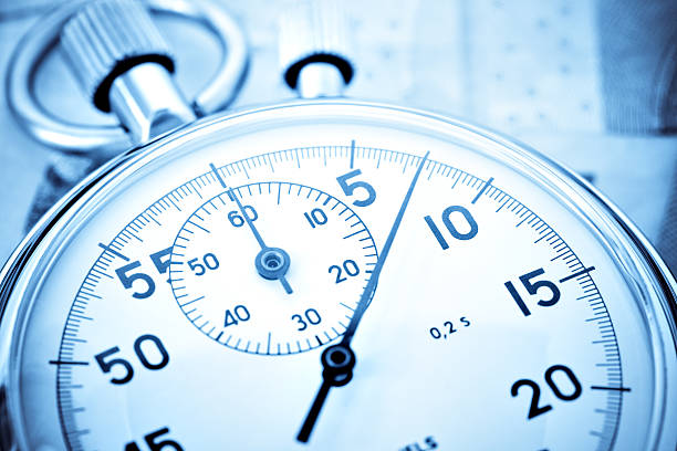 stopwatch closeup with high contrast stock photo