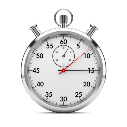 stopwatch on white with clipping path included. 3d generated.