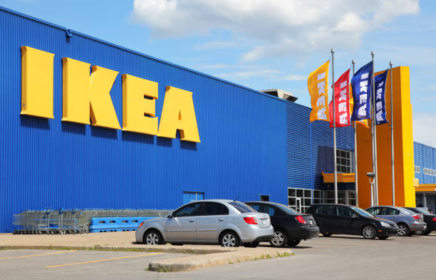 IKEA Store Building and Flags stock photo