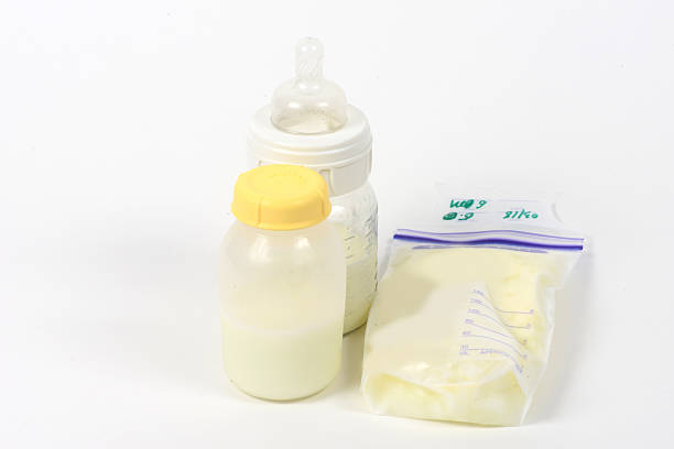 stored breast milk stock photo