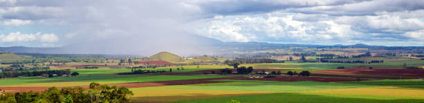 Storm panorama on the Atherton Tablelands in Tropical North Queensland, Australia stock photo