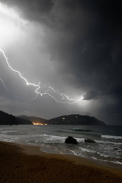 Stormy night stock photo