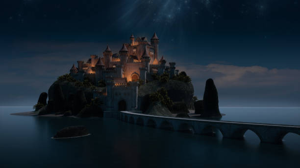 Storybook Castle Computer generated image of a fantasy castle. castle stock pictures, royalty-free photos & images
