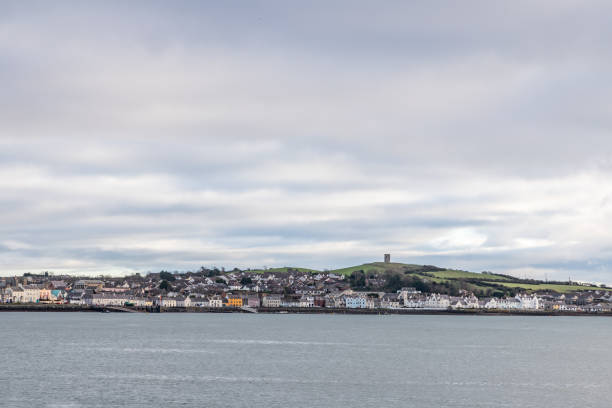 Strangford lough and Portaferry village Strangford lough and Portaferry village, Northern Ireland, UK strangford lough stock pictures, royalty-free photos & images