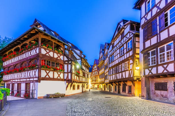 Strasbourg, Alsace, France. Strasbourg, Alsace, France. Traditional half timbered houses of Petite France. petite france strasbourg stock pictures, royalty-free photos & images