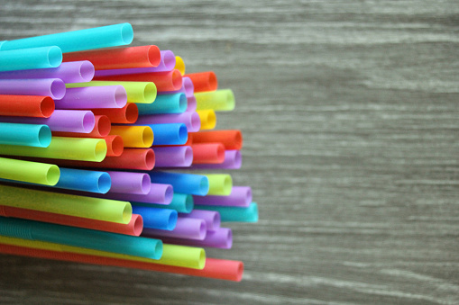straw straws plastic drinking background colourful  full screen single use pollution copy space