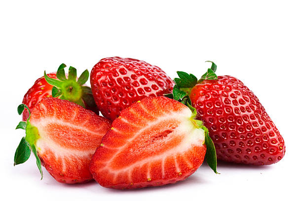 Strawberries on White stock photo