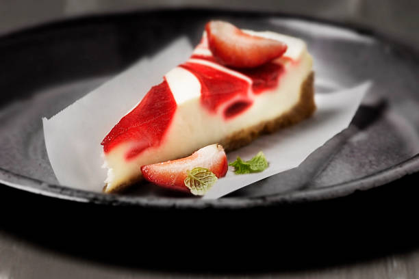 Strawberry cheesecake stock photo