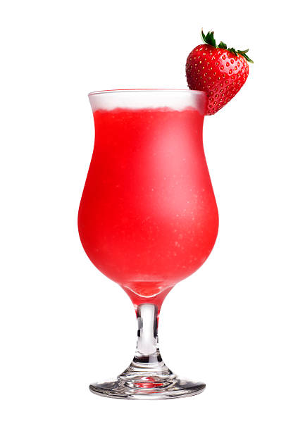 Strawberry Daiquiri Strawberry daiquiri on white.  Please see my portfolio for other tropical drinks. garnish stock pictures, royalty-free photos & images