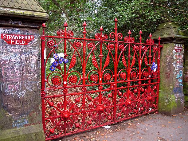 Strawberry Field gates Beatles landmark in Liverpool stock photo