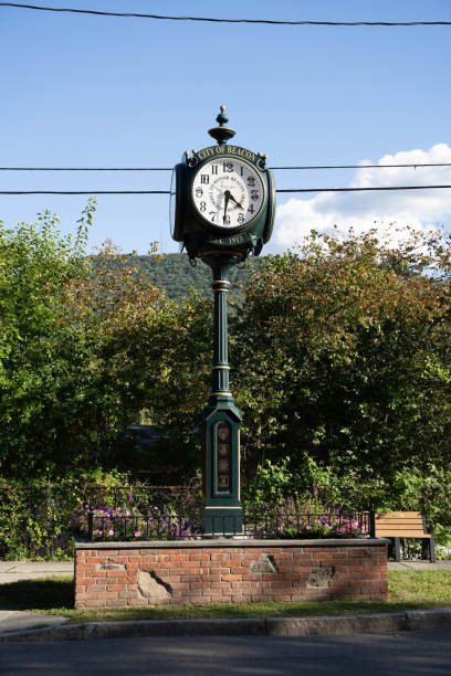 Street clock in downtown Beacon New York stock photo