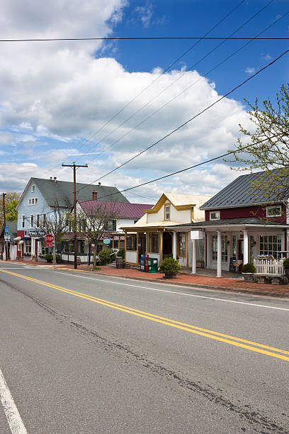 Street in The Plains, Virginia stock photo