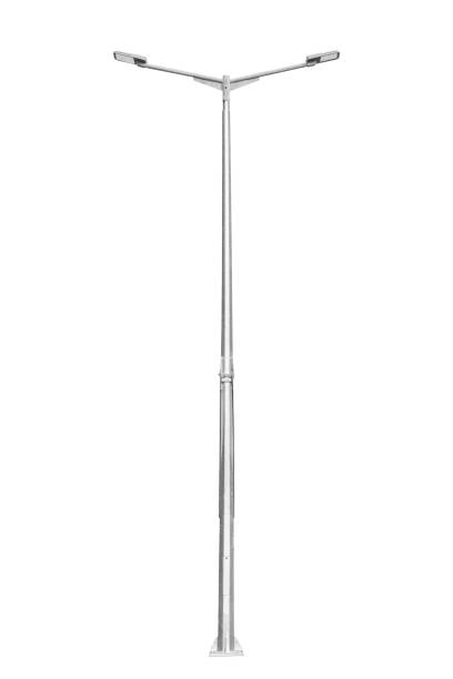Street light pole isolated on a white background stock photo
