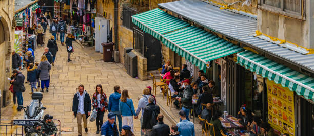 Street Scene at Old Jerusalem, Israel stock photo