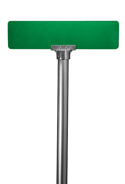 Street Sign Blank street sign on white with clipping path. pole stock pictures, royalty-free photos & images
