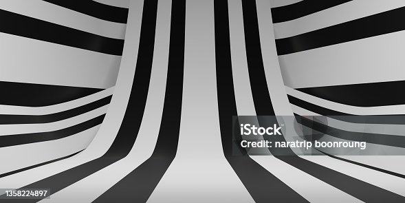 istock Striped background  zebra pattern parallel line scene stage Modern Studio Gallery 3D Illustrations 1358224897