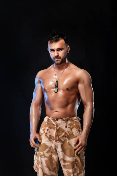 Portrait Of Handsome Stylish Man Bodybuilder With Naked 