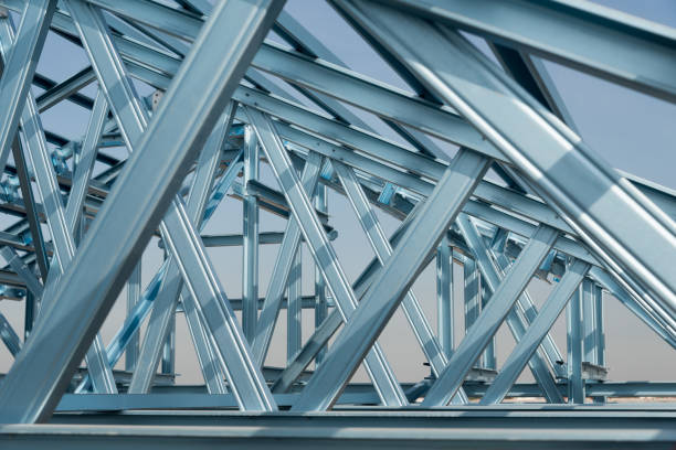 강철 지붕 프레임의 구조 - 물리적 구조 뉴스 사진 이미지