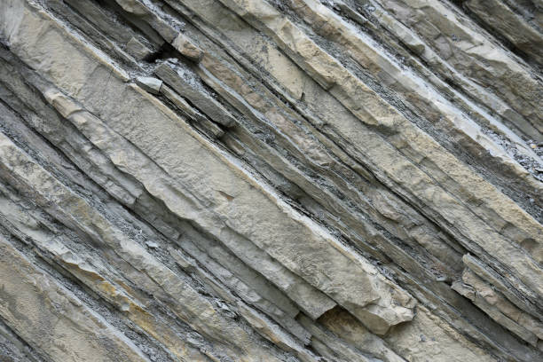 Photo of Structure of the rock, consists of a solid rock in the form of layers