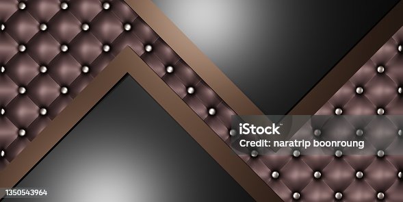 istock studded leather background and shiny luxury frame For pasting text and content. Classic 3D illustrations. 1350543964