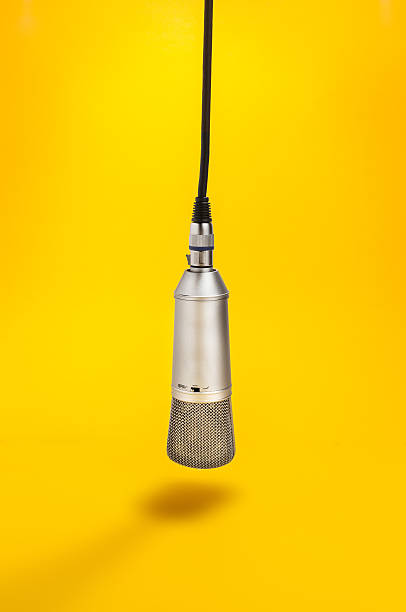 Studio microphone hanging by cable stock photo