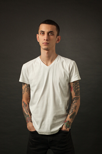 Studio Portrait Of A 20 Year Old Man Stock Photo Studio Portrait Of A 20 Year Old Man Stock Photo