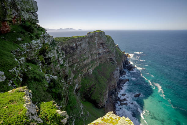 A stunning view of the rock-face and cliffs at Cape Point. stock photo