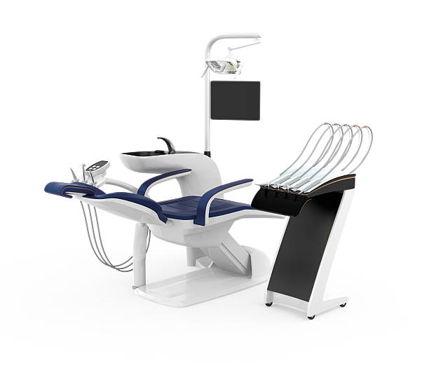 Stylish dentist chair isolated on white background. Clipping path available stock photo