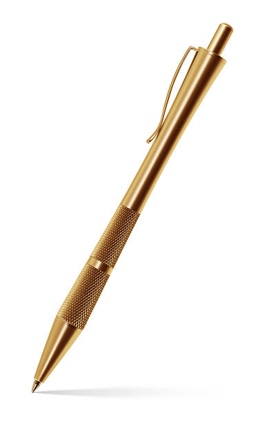 Stylish Gold Ballpoint Pen stock photo