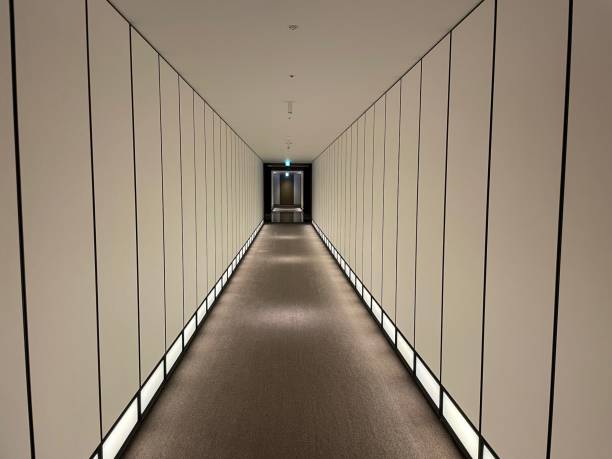 Stylish long corridor stock photo