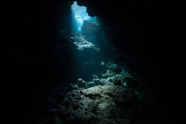 Submerged Cave in Solomon Islands stock photo
