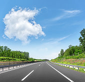 istock Suburban empty high-speed motorway on a sunny day 1302453068