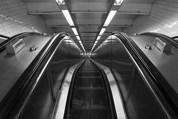 Subway Escalator stock photo