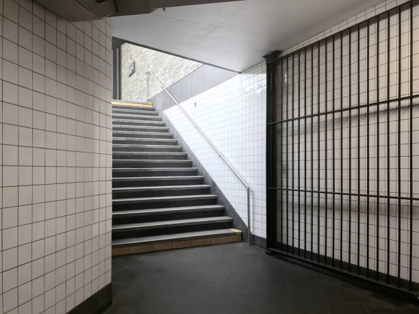 subway passage - stairs subway imagens e fotografias de stock