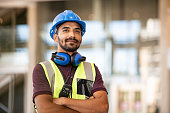 istock Successful construction site worker thinking 1346124841