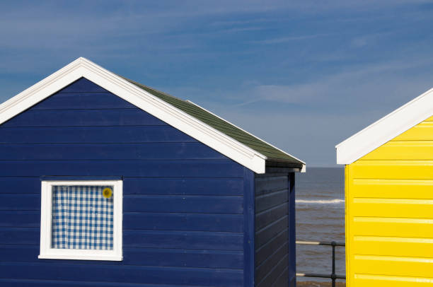 Suffolk beach huts stock photo